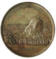 Изображение награды : настольная медаль "На привезение в С.-Петербург монолита под монумент Петра Великого"